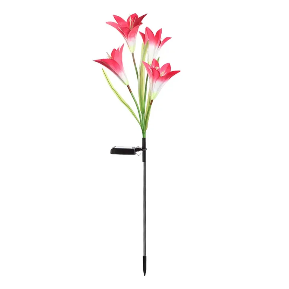 NONE Solar-Außenleuchte mit Lilienblüten, IP65, wasserdicht, solarbetrieben, für Garten, Weg, Landschaftsbeleuchtung, Hof, Hofdekoration 7