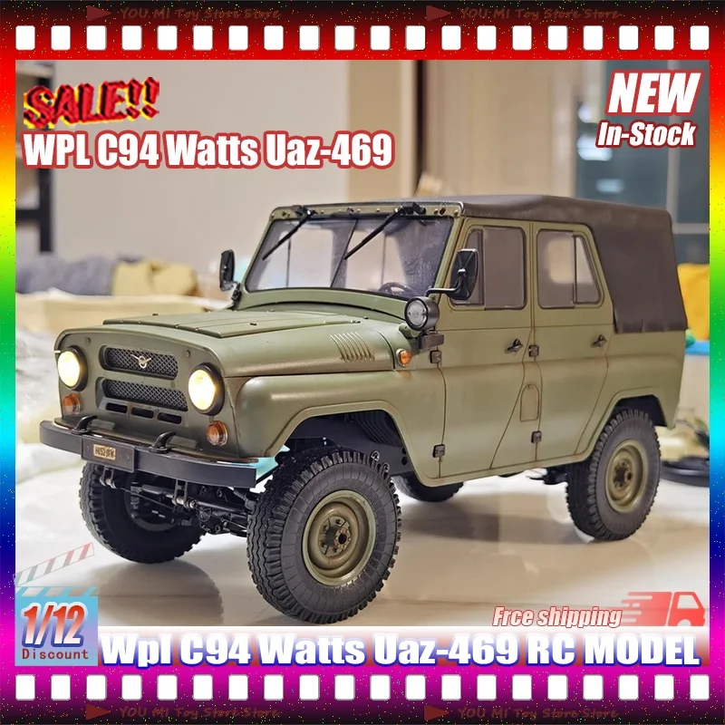 

New Wpl C94 1:12 Watts Uaz-469 Jeep Model Remote Control Off-Road Vehicle Simulation Model Children Remote Control Toy Car Gifts