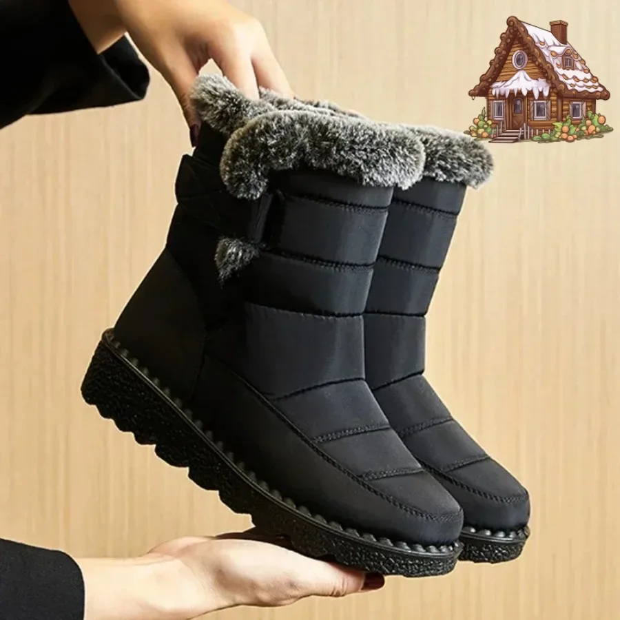 

Непромокаемые зимние ботинки для женщин, новинка 2023 года, длинные плюшевые зимние ботинки из искусственного меха, женская обувь на платформе, теплые хлопковые парные ботильоны