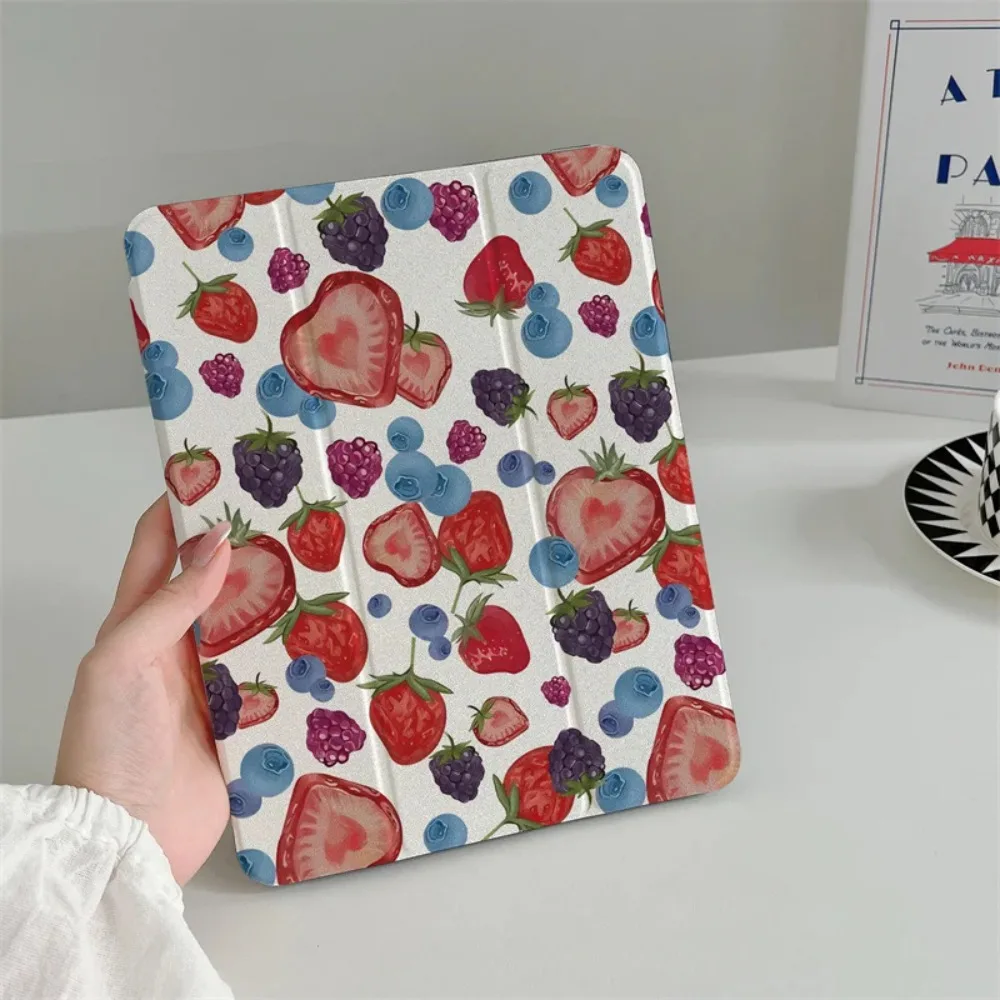 High-grade Cute Strawberry flat shell for ipad pro10/11-Inch 2020/6th/7th /8th /Air 3rd/Air 4th/9th gen/Air 5th Gen 2022/Air 11