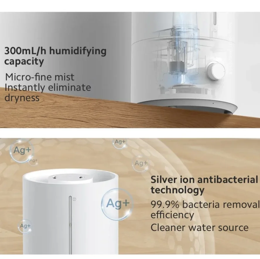 Original MIJIA Air Humidifier 2 4L Mist Maker Bedroom Aroma Diffuser Home Essential Oils Diffuser 99.9% Antibacterial Water Tank