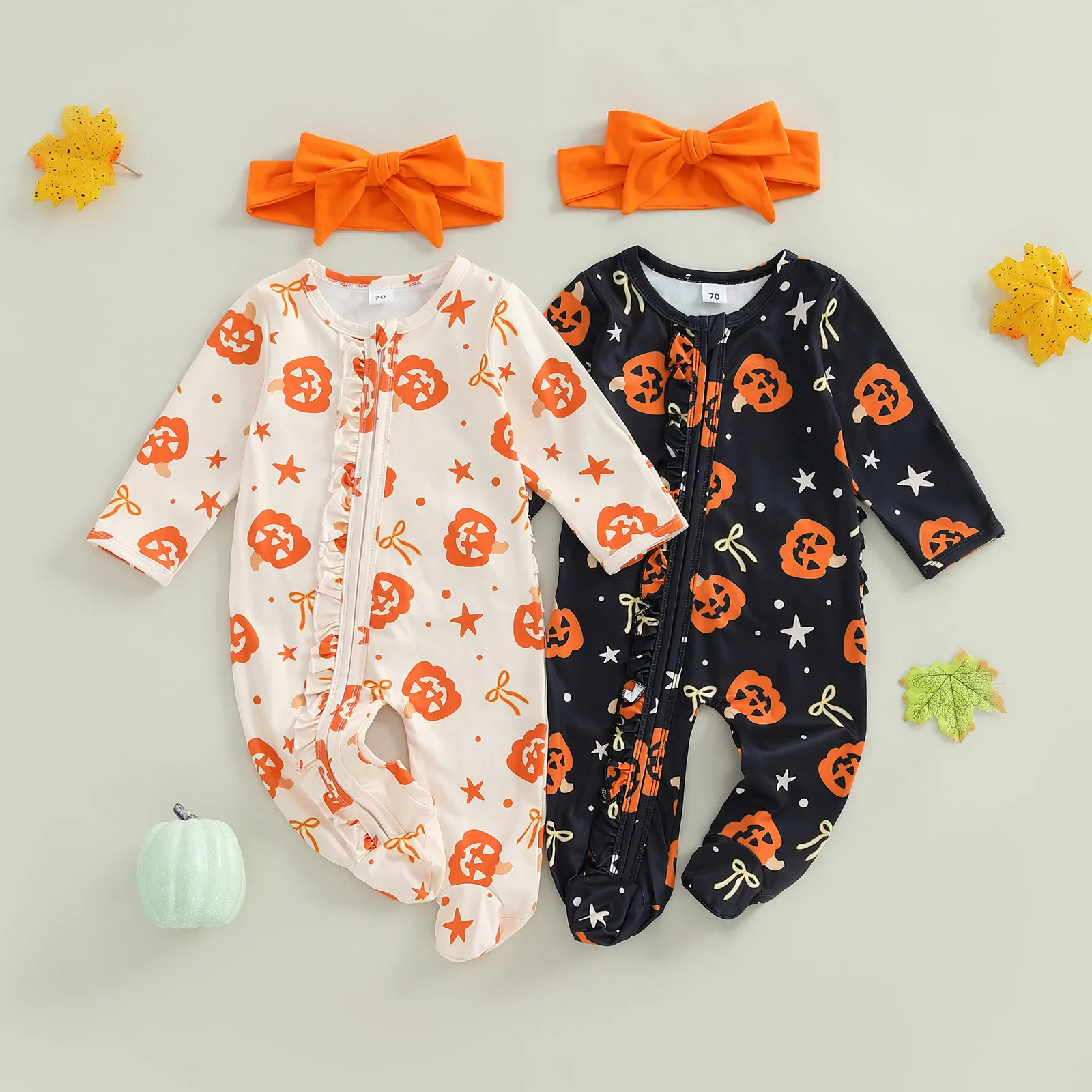 

Halloween Newborn Baby Girl Clothes Infant Long Sleeve Romper Jumpsuit Bodysuit Christmas Outfits