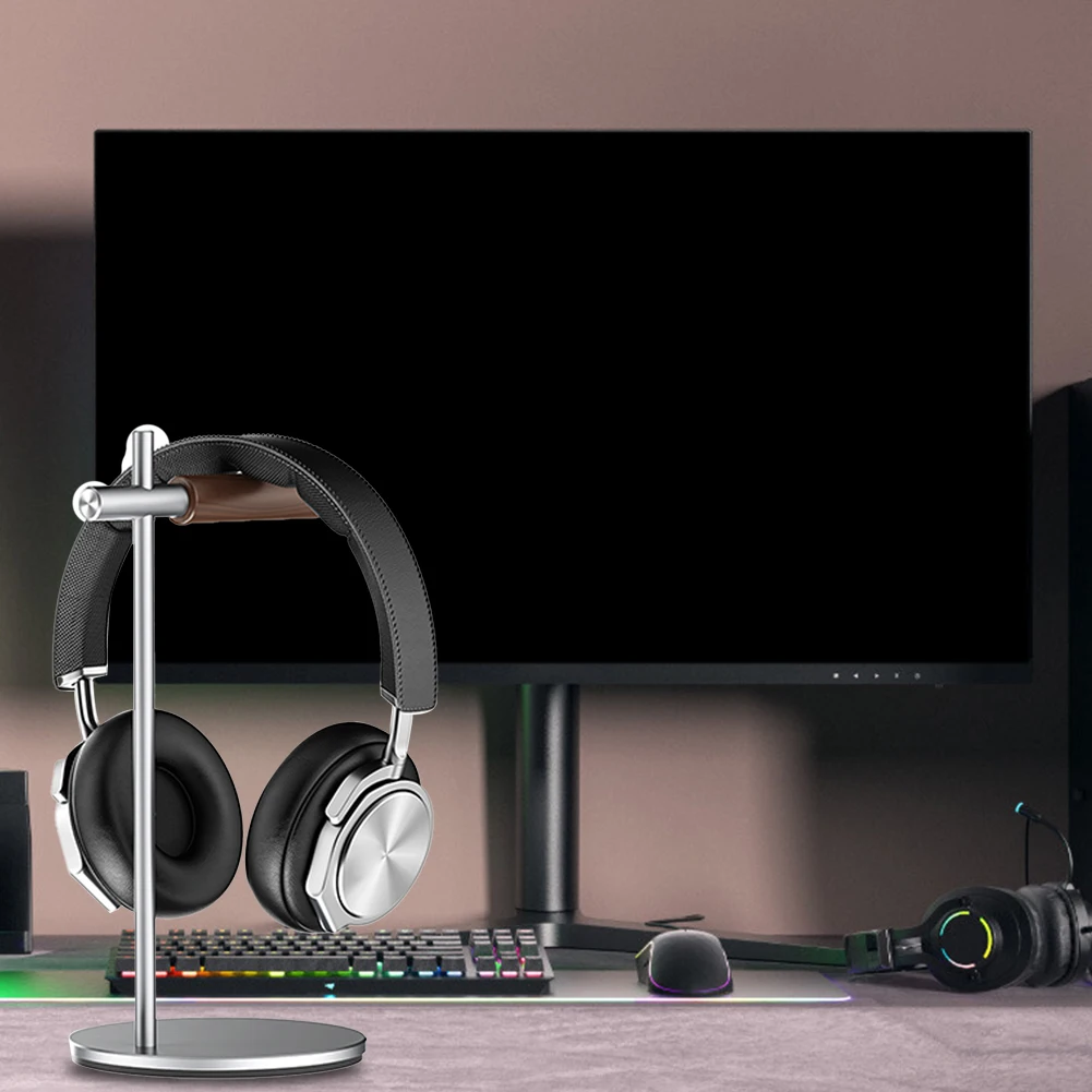 Supporto per cuffie da tavolo in lega di alluminio Supporto per auricolari da scrivania antiscivolo Staffa per gancio per display per auricolari staccabile per tutti gli auricolari