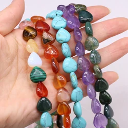 1strand Opal Rose Quartz Malachite Stone Natural Gem Heart12mm Bead Making DIY Necklace Bracelet Accessory Charm Gift Party 36CM