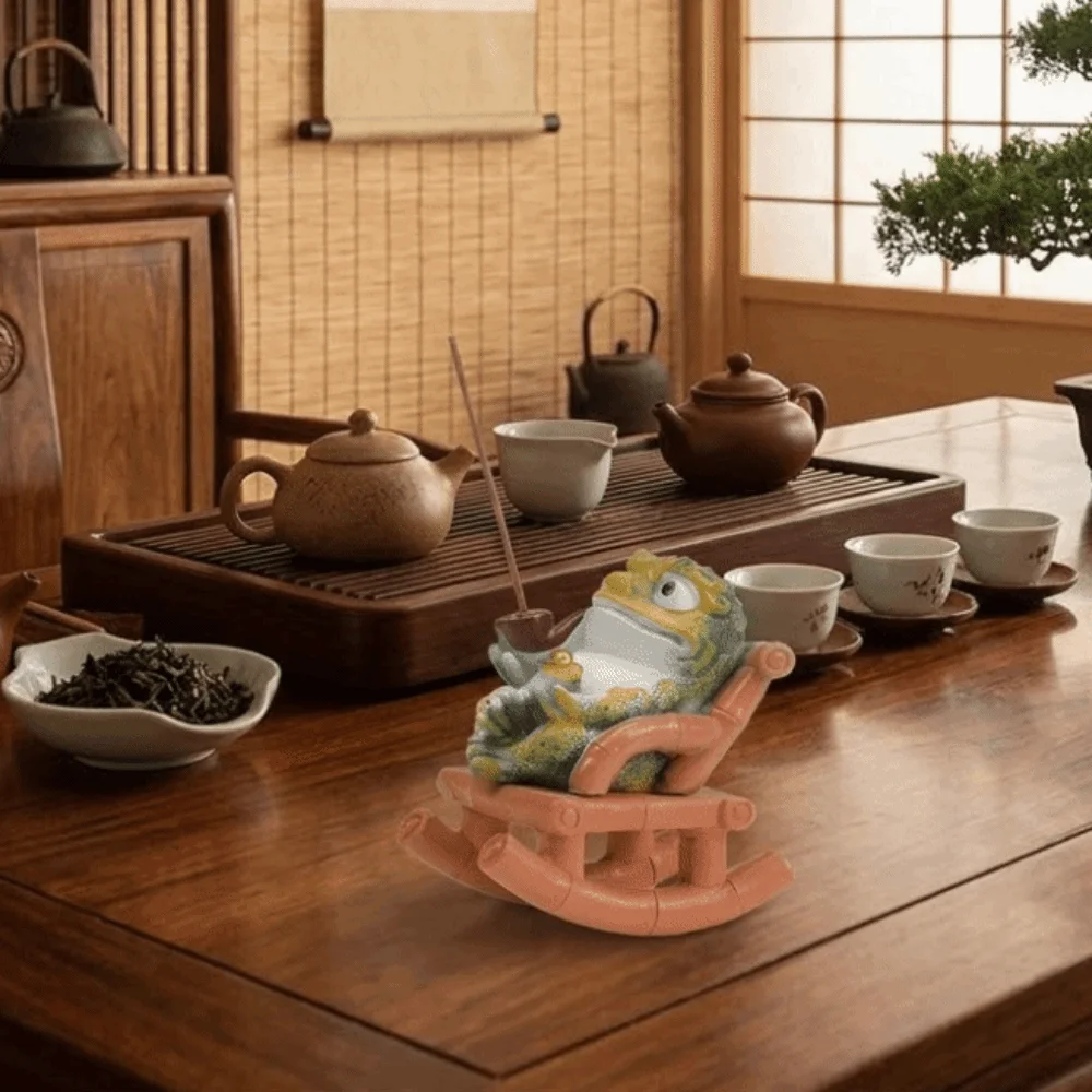 Resin Golden Toad Incense Burner Funny Cartoon Mosquito Incense Plate Holder Decorative Realistic Rocking Chair Incense Holder