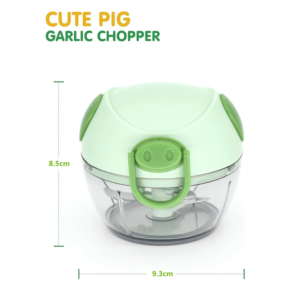 LMETJMA Manual Food Chopper Hand Pull String Vegetable Chopper Kitchen Gadgets with Food Chopper Container For Onion Veggies