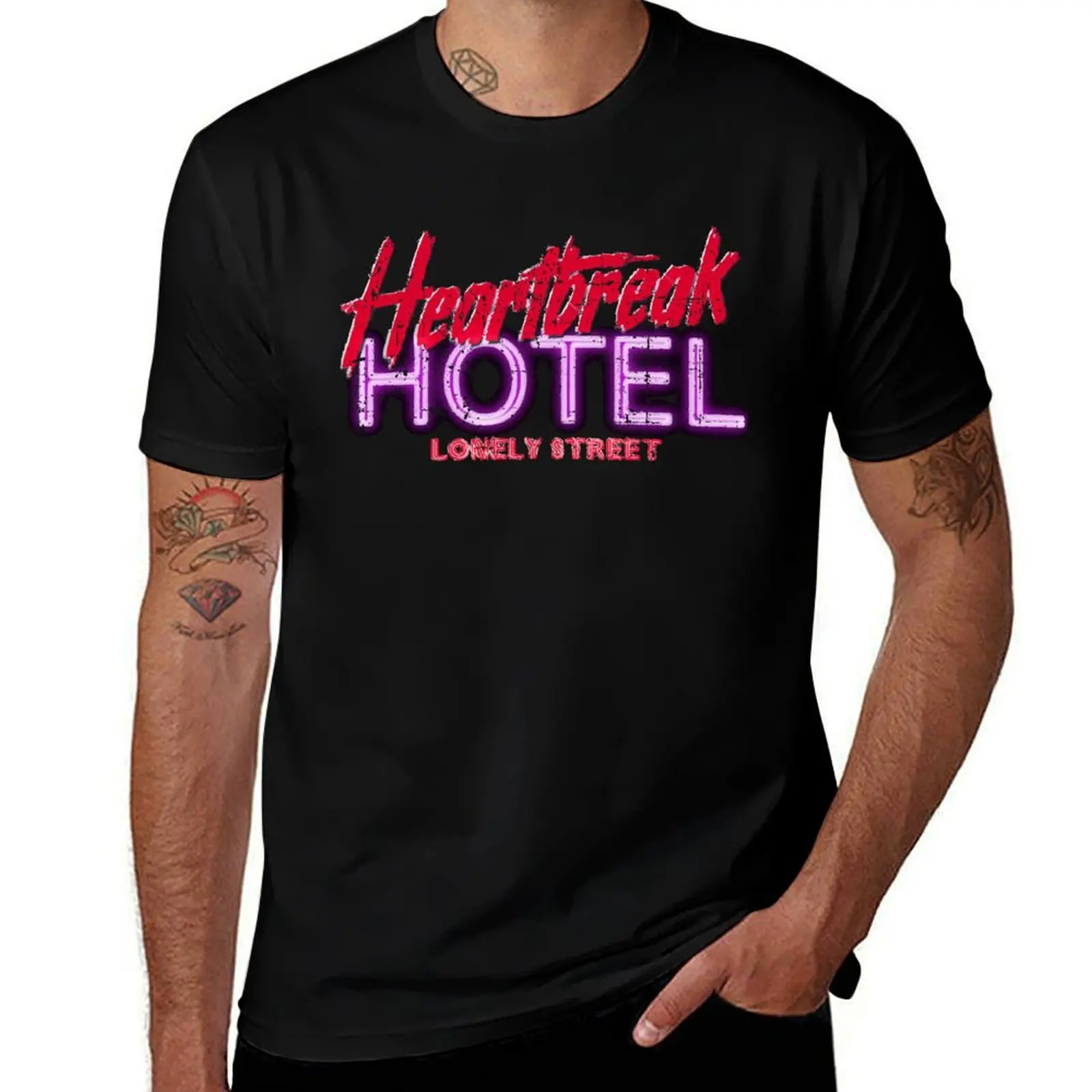 

Heartbreak Hotel, distressed T-Shirt man t shirts high quality luxury brand man t shirt cotton T-shirt