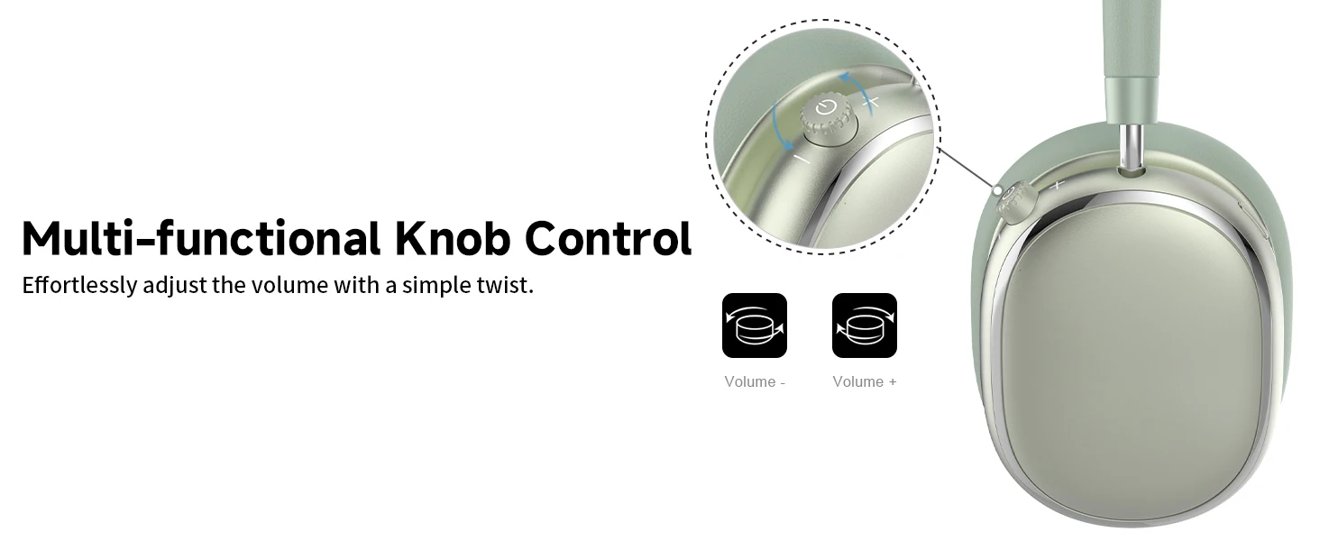 Hybride Kopfhörer mit aktiver Geräuschunterdrückung und Knopfsteuerung, 65 Stunden Spielzeit, Over-Ear-Kopfhörer, kabelloses Bluetooth 6.0, hochauflösendes Audio – Detail 19