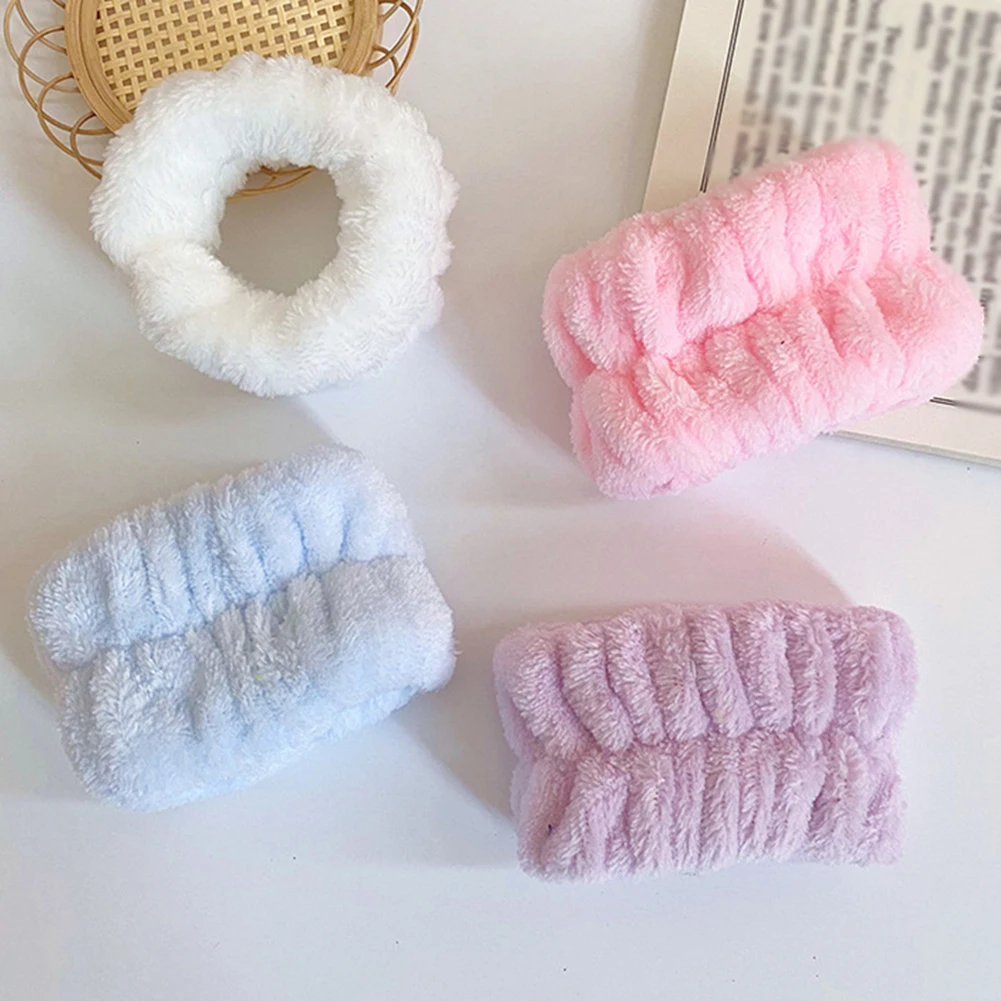 Women Makeup Coral Fleece Headband Wash Face Soft Hair Holder Elastic Hairbands Girl Headwear Hair Band Hair Accessories