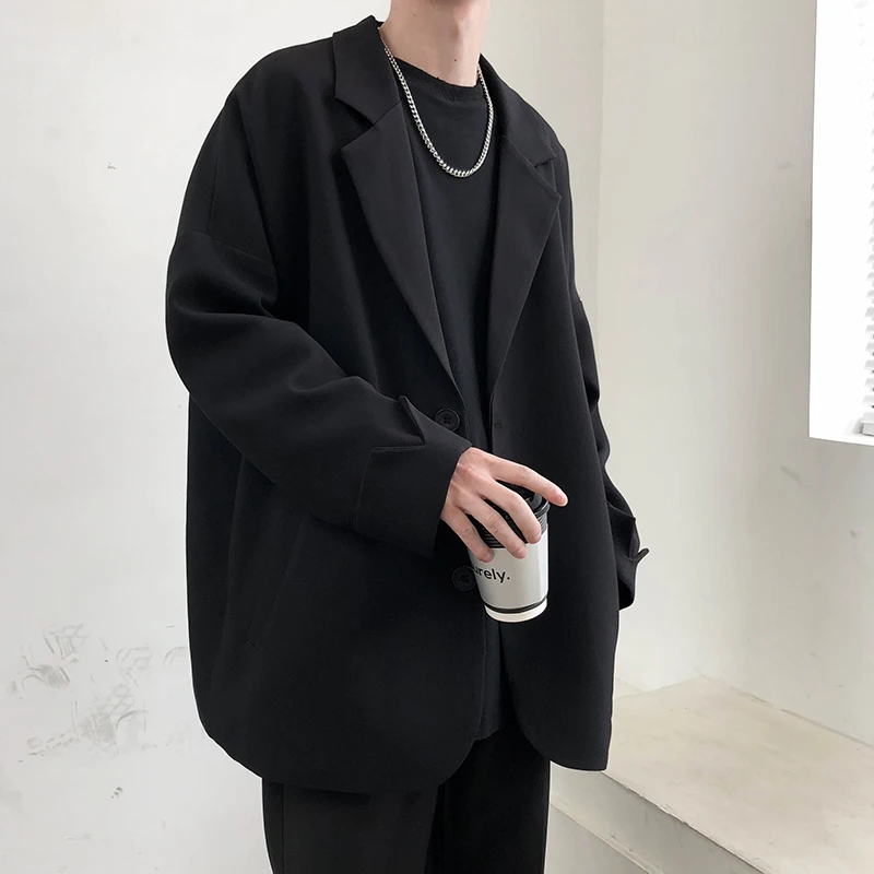 Männer Blazer Freizeit Trendy Oversize Business Anzug Jacken Retro Täglichen Streetwear Alle-spiel Einfache Koreanische Anzug