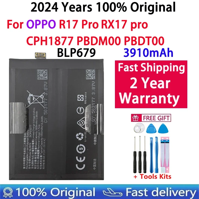 

Fast Shipping 2024 Years 100% Orginal BLP679 Battery For OPPO R17pro R17 Pro Rx17 pro RX17pro CPH1877 PBDM00 PBDT00 Batteries