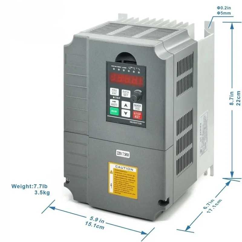Prodotti di vendita caldi Convertitore monofase a trifase VFD da 10 HP 7,5 kW, utilizzato su motori trifase da 7,5 HP (5,5 kW) 34 A 200-230 V, ingresso