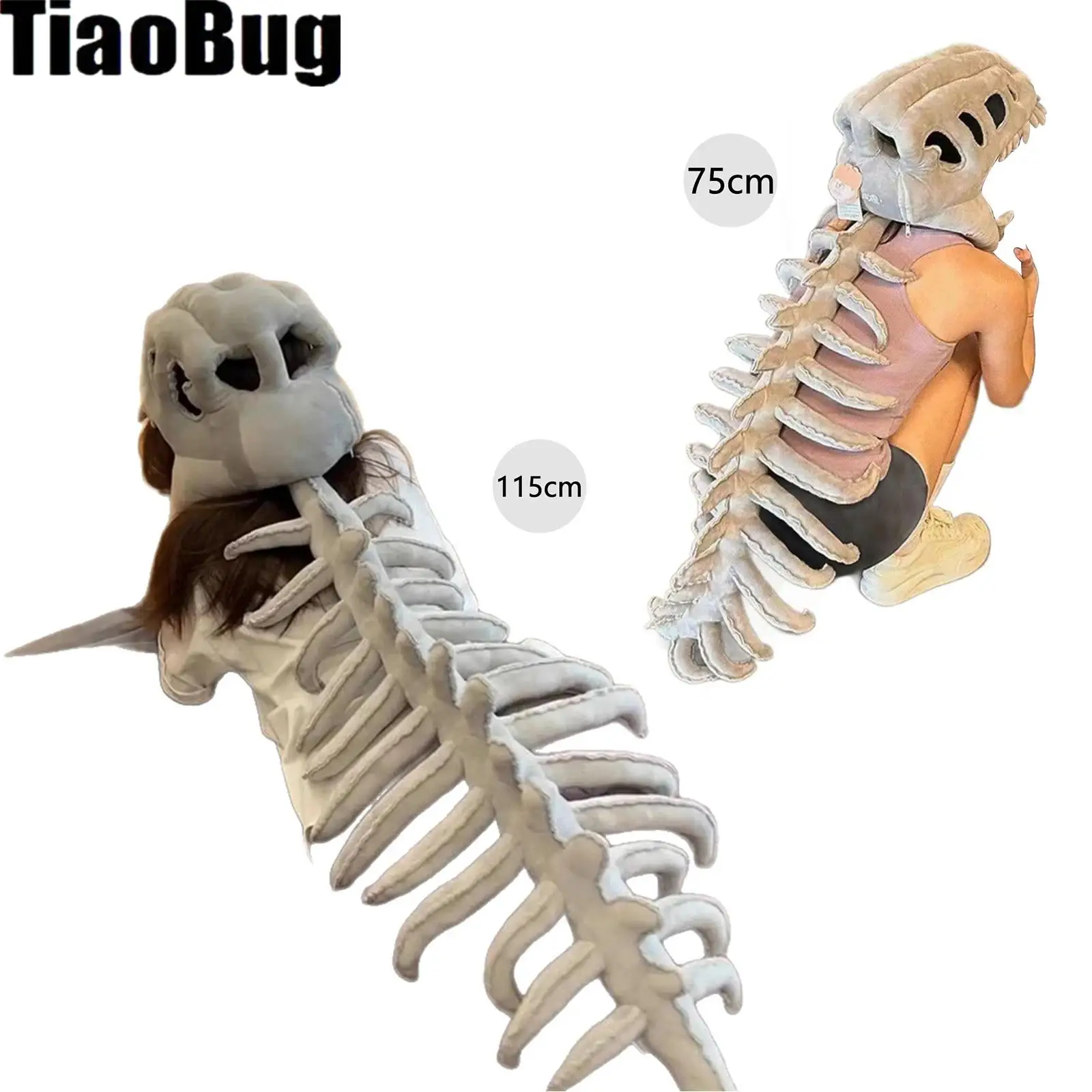 

Dinosaur Skeleton Costume Wearable Skeleton Plush Cosplay Dinosaur Skull Headpiece And Spine Costume