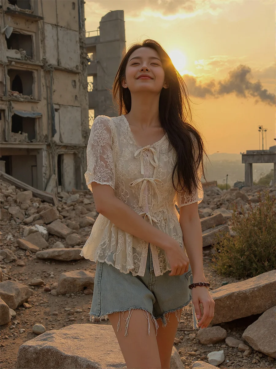 

Рубашки с круглым вырезом и пышными рукавами, женские эстетические блузки, женский топ, осенняя желтая европейская большая блузка, конопляная вышивка, флип