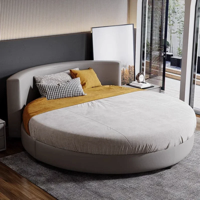 

Double Minimalist Bed Round Frame Apartment Design Classic Bed Modern Master Bedroom Fashionable Cama De Casal Home Furniture