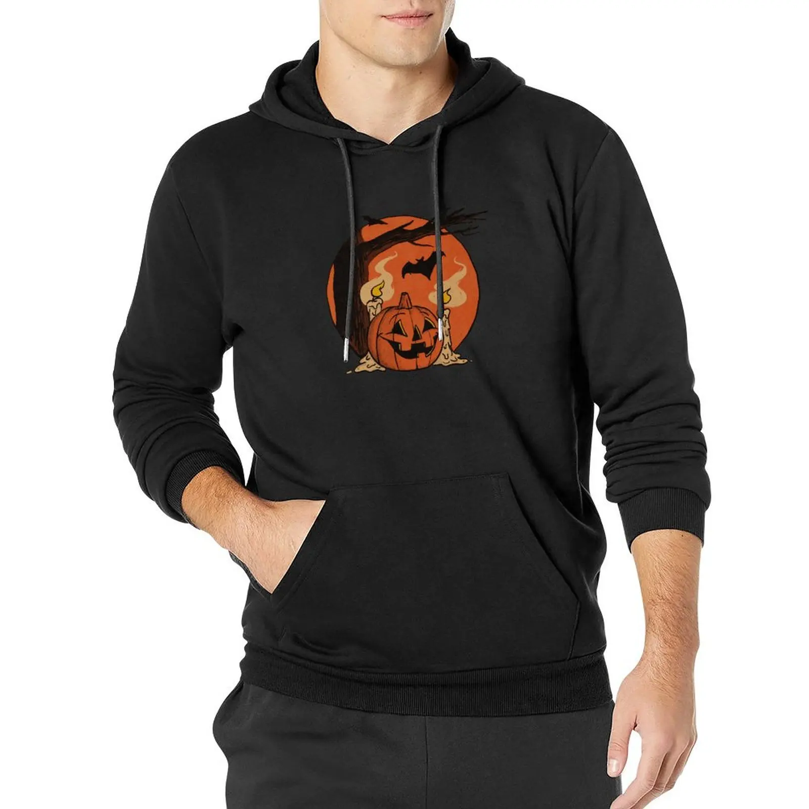 

Vintage Pumpkin Scene Halloween Pullover Hoodie men clothes male clothes new hoodies and sweatshirts