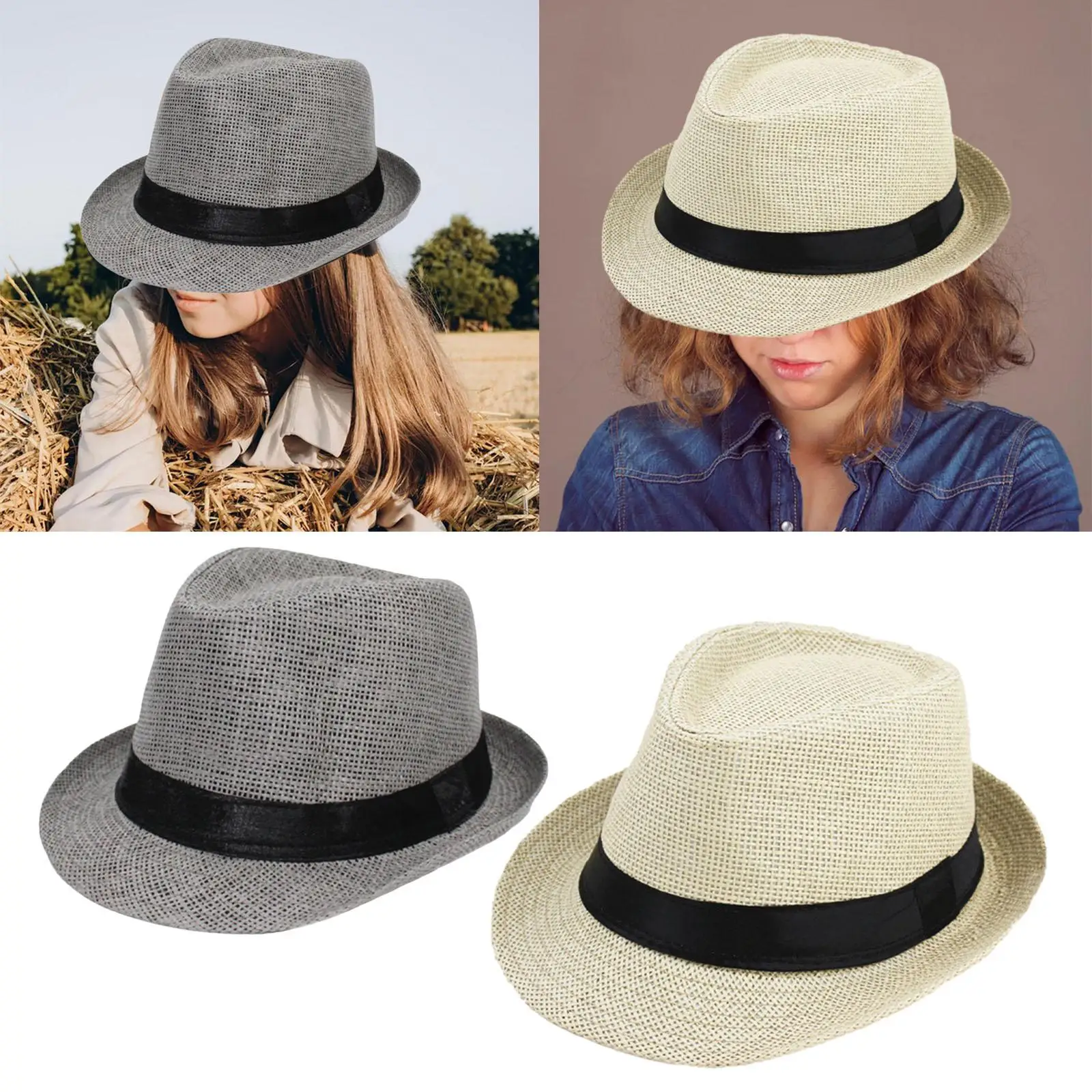 Kids Sun Hat Papyrus Straw Top Hat Breathable Summer Protection for Boys Girls Outdoor Camping Hiking Fishing Backpacking Party