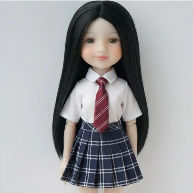 

Популярный длинный черный парик из синтетического мохера для BJD кукол, недорогие аксессуары для SD DOD, подходит для голов кукол 8-9 дюймов (21-23 см)