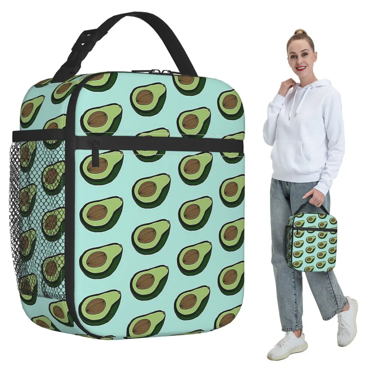 AVOCADO - MINT Insulated Lunch Bag for Women Office Cooler Thermal Food Box Tote Portable Lunch Boxes Container