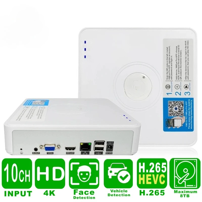 

Xmeye 4K NVR 10CH/16CH/36CH Security Video Recorder Face Detection ONVIF 24/7 Recording Smart Home CCTV Surveillance