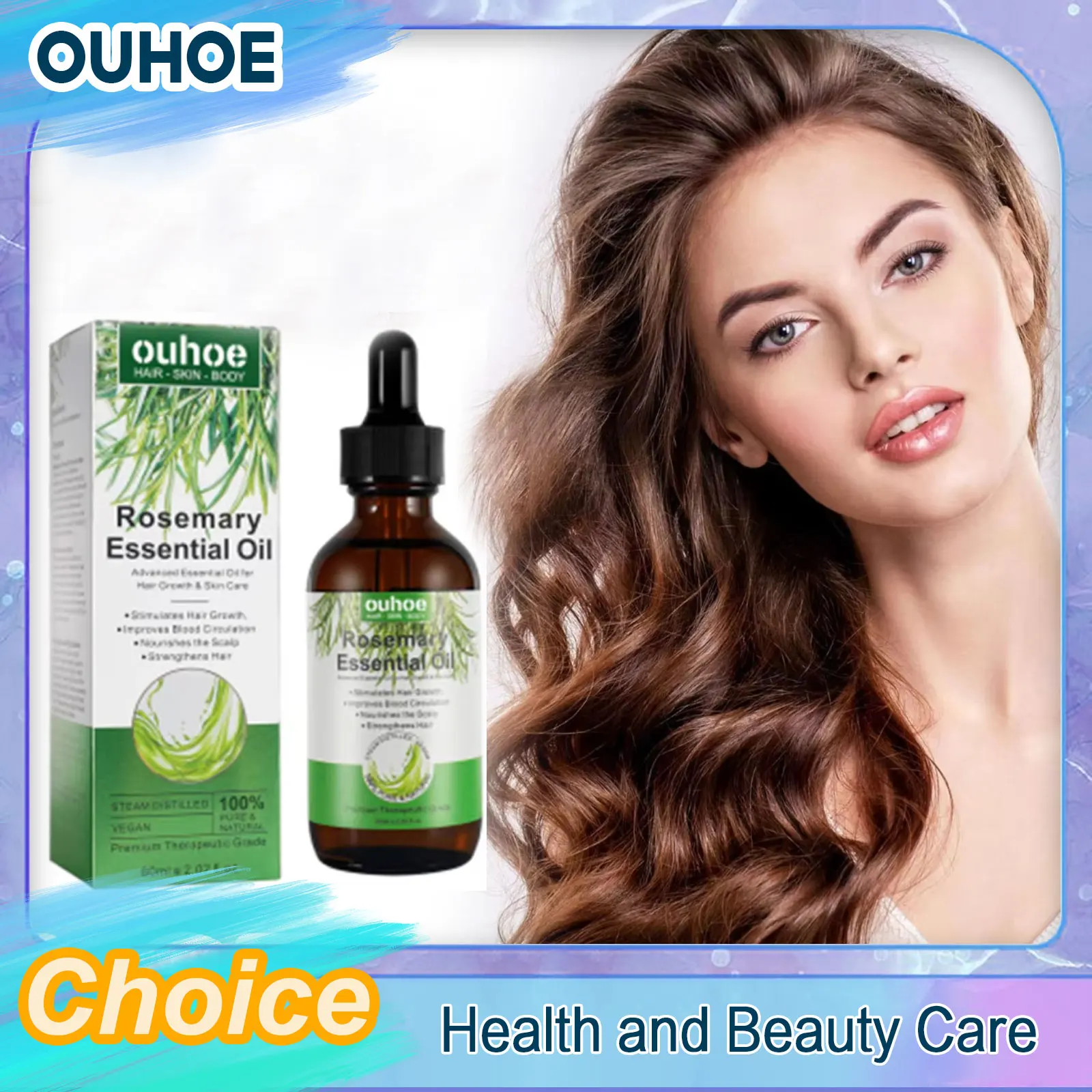 Aceite de crecimiento de cabello de romero, tratamiento anticaspa Anti frizz, cuero cabelludo dañado, nutritivo, suero Anti pérdida de cabello, aceite esencial de Romero puro