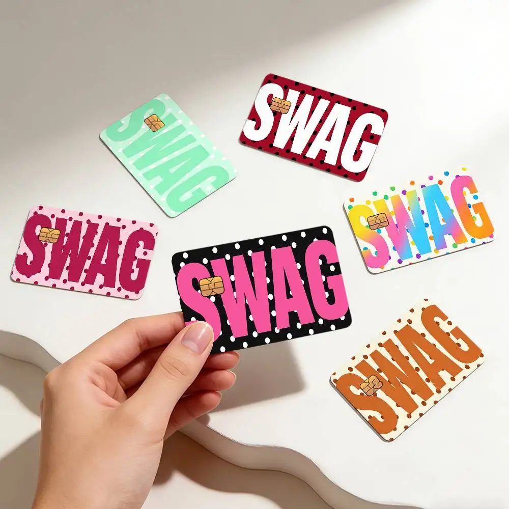 Fashion Luxury Polka Dot SWAG Credit Card Skin Sticker Cover Decal Wrap Debit Card Stickers Durable Removable