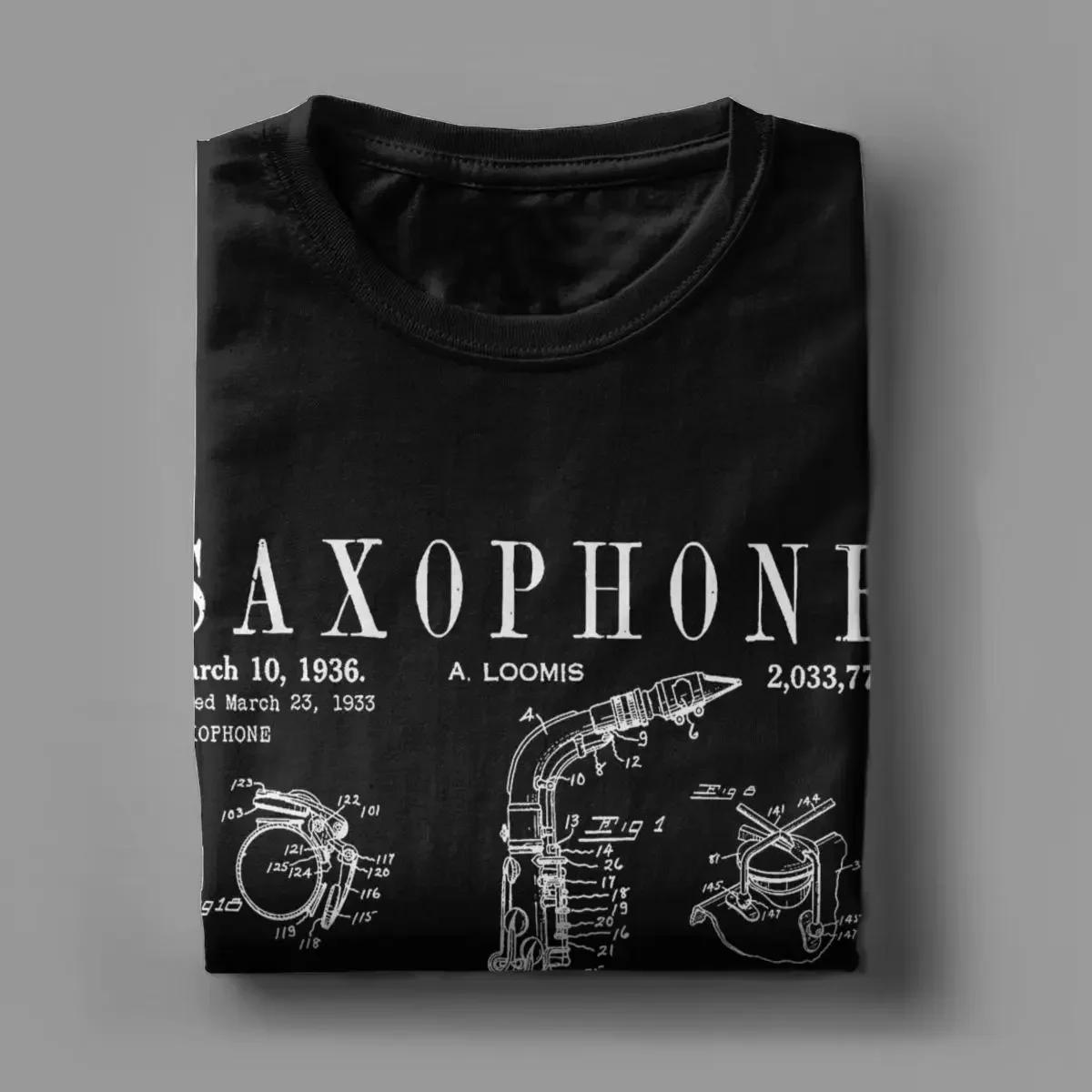 Men T-Shirt Saxophone Old Novelty Pure Cotton Tee Shirt Short Sleeve T Shirts Round Collar Clothes Classic