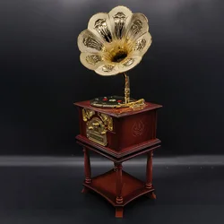 1/6 Scale Vintage Gramophone Record Player Model Scene Props Miniature Furniture Doll Accessories Collection Display Ornaments