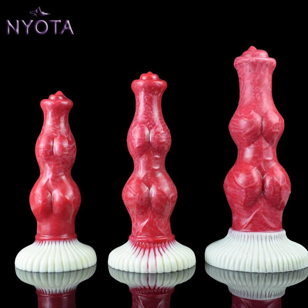 

NYOTA Fantasy Dog Dildos With Sucker Large Knot Anal Plug Sex Toys For Women Men Female Masturbator Silicone Penis Dick Big Dong