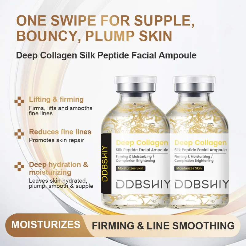 

Deep Collagen Silk Peptide Facial Ampoule Moisturizing Complexion Brightening Reduce The Appearance of Finelines and Wrinkles