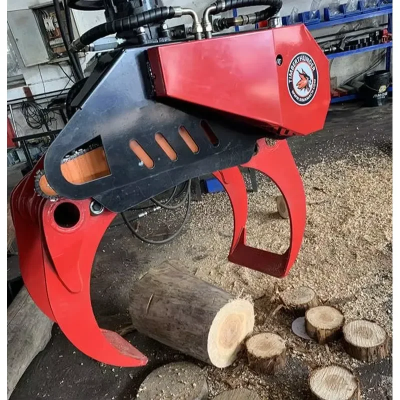 Hydraulic log grab saw, cutting diameter 600mm, opening 1950mm, load 3000kg, 6 tons rotary hydraulic grab saw