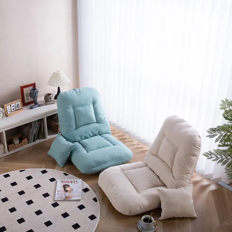 Foldable Floor Sofa Chair Portable Lounger  Balcony Bay Window Modular Seat Cushion with Backrest Tatami Style