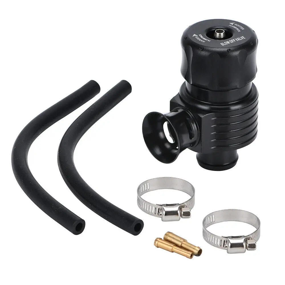 UNIVERSAL ADJUSTABLE 25MM SUPERSONIC TURBO BOV DIVERTER DUMP BLOW OFF VALVE KIT BLACK