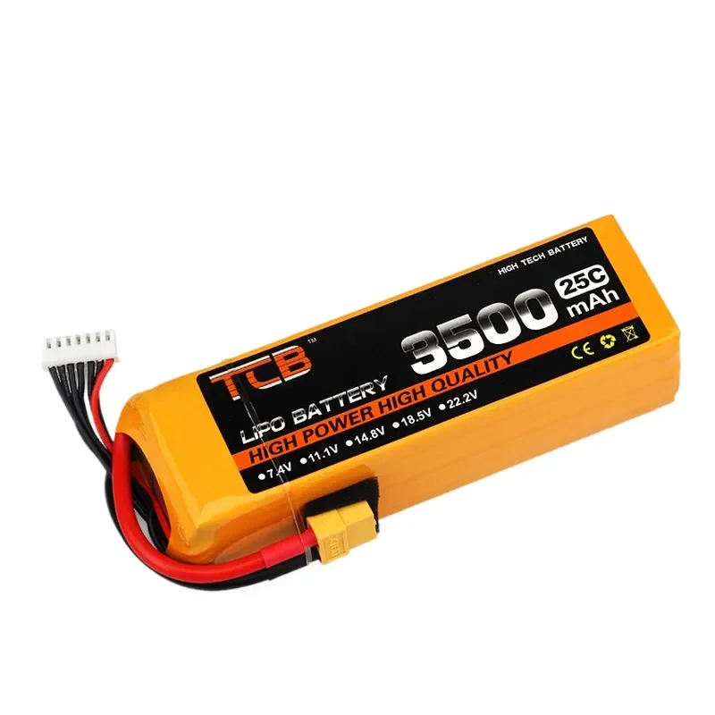 7.4V 3500mAh for TCB model aircraft battery high rate 25C 2S 3S 4S 6S plant protection drone toy lithium polymer battery
