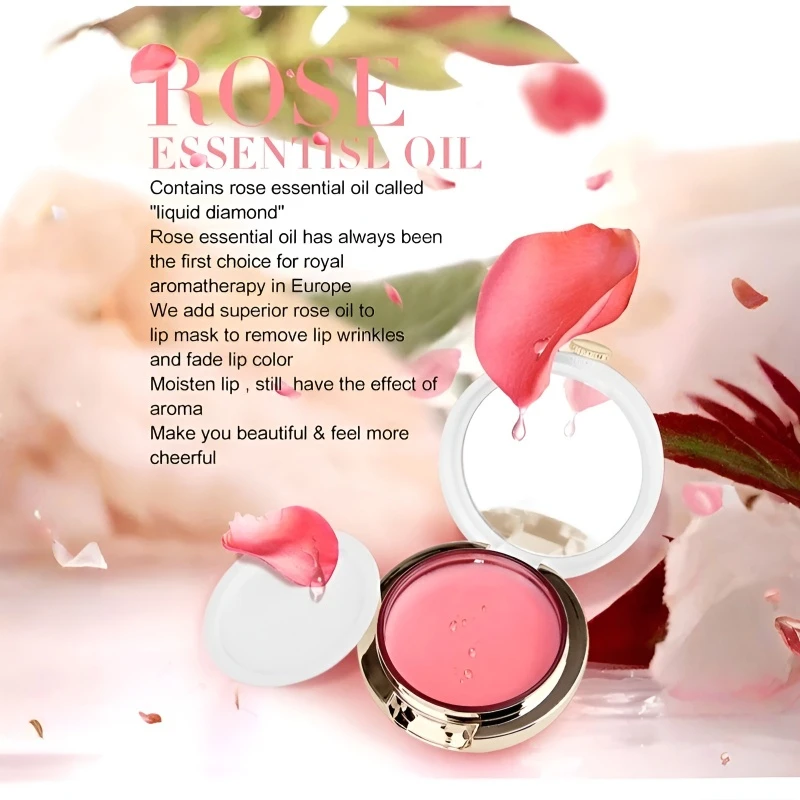 Universal Rose Sleeping Lip Mask for Hydration and Lip Line Reduction Moisturizing Overnight Treatment Imported Formula for Lips