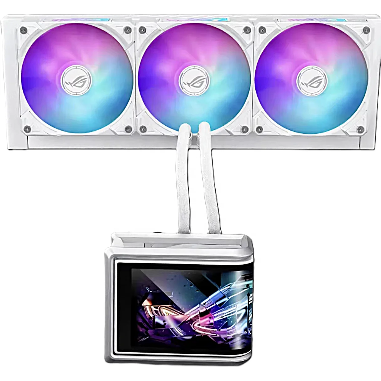2025 ROG Ryuo IV SLC 360 ARGB White Edition AIO Lequid CPU Cooler Naked Eye 3D AMOLED Display LGA1700/1851 AM4 AM5 for Gaming PC