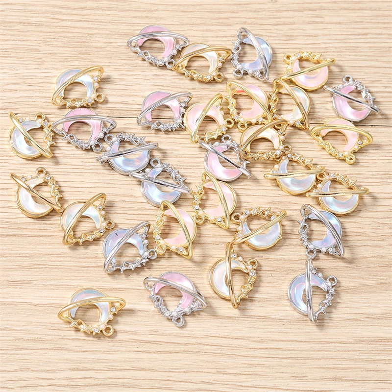 5 Stück 20x15mm Niedliche Kristallmond-Anhänger Passend für Halsketten, Ohrringe, Armbänder, DIY Handgemachtes Kunsthandwerk, Schmuckherstellungszubehör – Detail 11