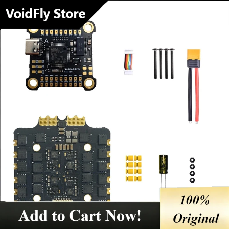 VoidFly 1Set F722 Flight Controll BLS 4 in 1 80A Stack FC/ESC Stack Speed Controller w USB Type-C Por for RC FPV 13/15Inch Drone