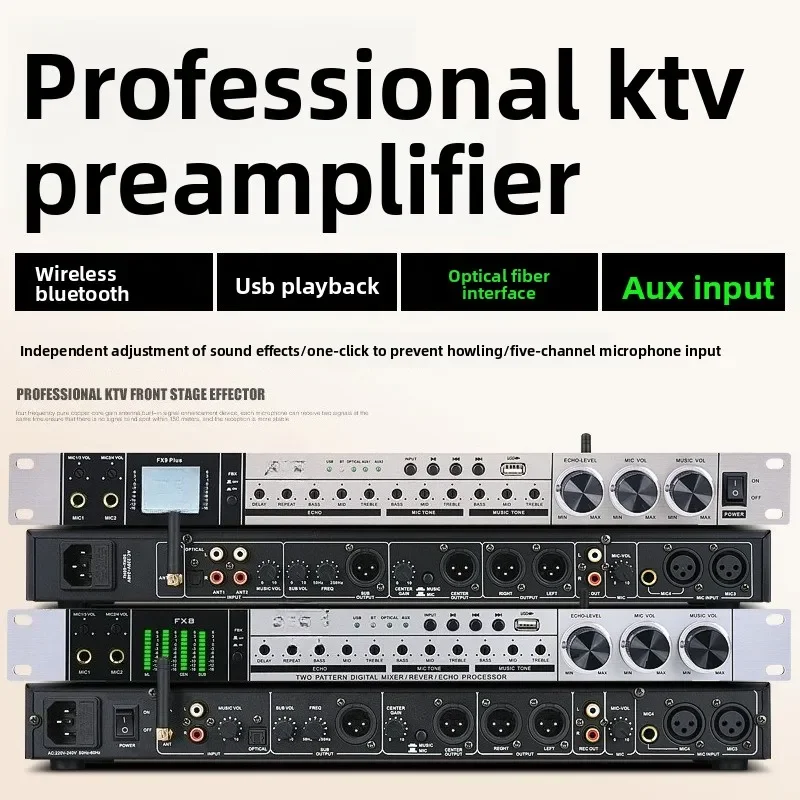 Pre-effector, professional, anti-howling reverb processor