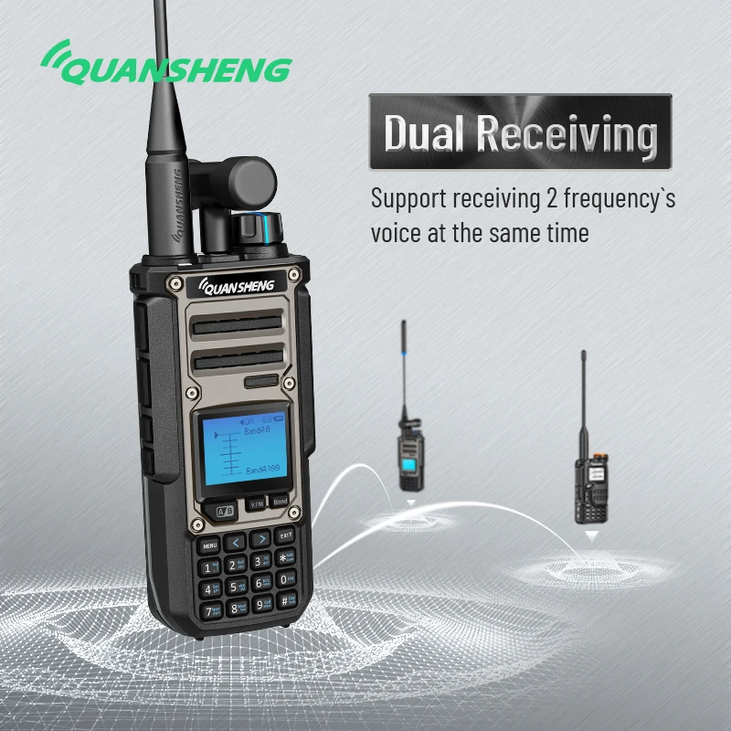 Quansheng TK11(8) Taiko Kong Walkie Talkie 0.153-1160MHz 10W CB HF Multi-Band AM/FM/SSB NoAA Weather Forecast Spectrum Analyzer