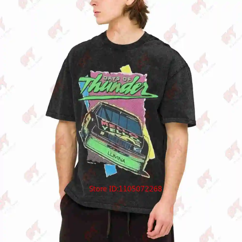 Days Of Thunder Movie Print Vintage Washed Tee Pure Cotton T-Shirt