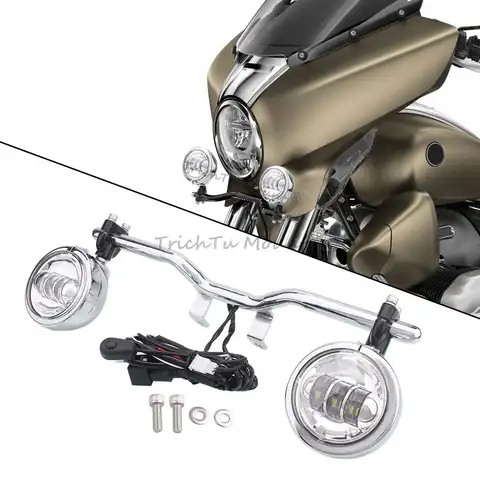 Motorcycle LED Fog Lights w/ Bracket Holder Auxiliary Driving Lights For BMW R18B R18B Bagger R18 Transcontinental 2021-2024