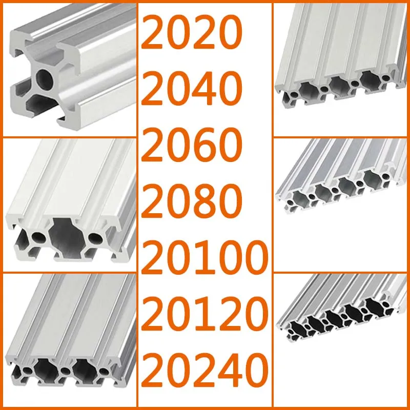 Custom-Made 2020 2040 2060 2080 20100 20120 20240 Aluminum Profile Framework DIY Linear Rail Extrusion CNC 3D Printer Parts DIY