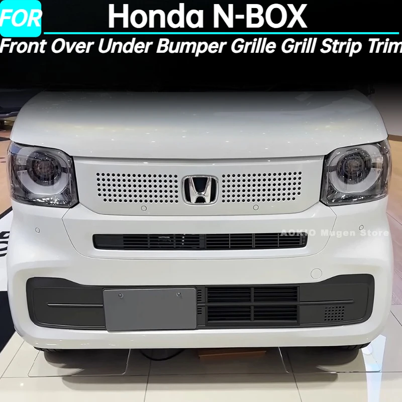 

Car Front Over Under Bumper Grille Grill Strip Trim Cover for Honda N-BOX Exterior Accessories 2024 for Right Hand Drive