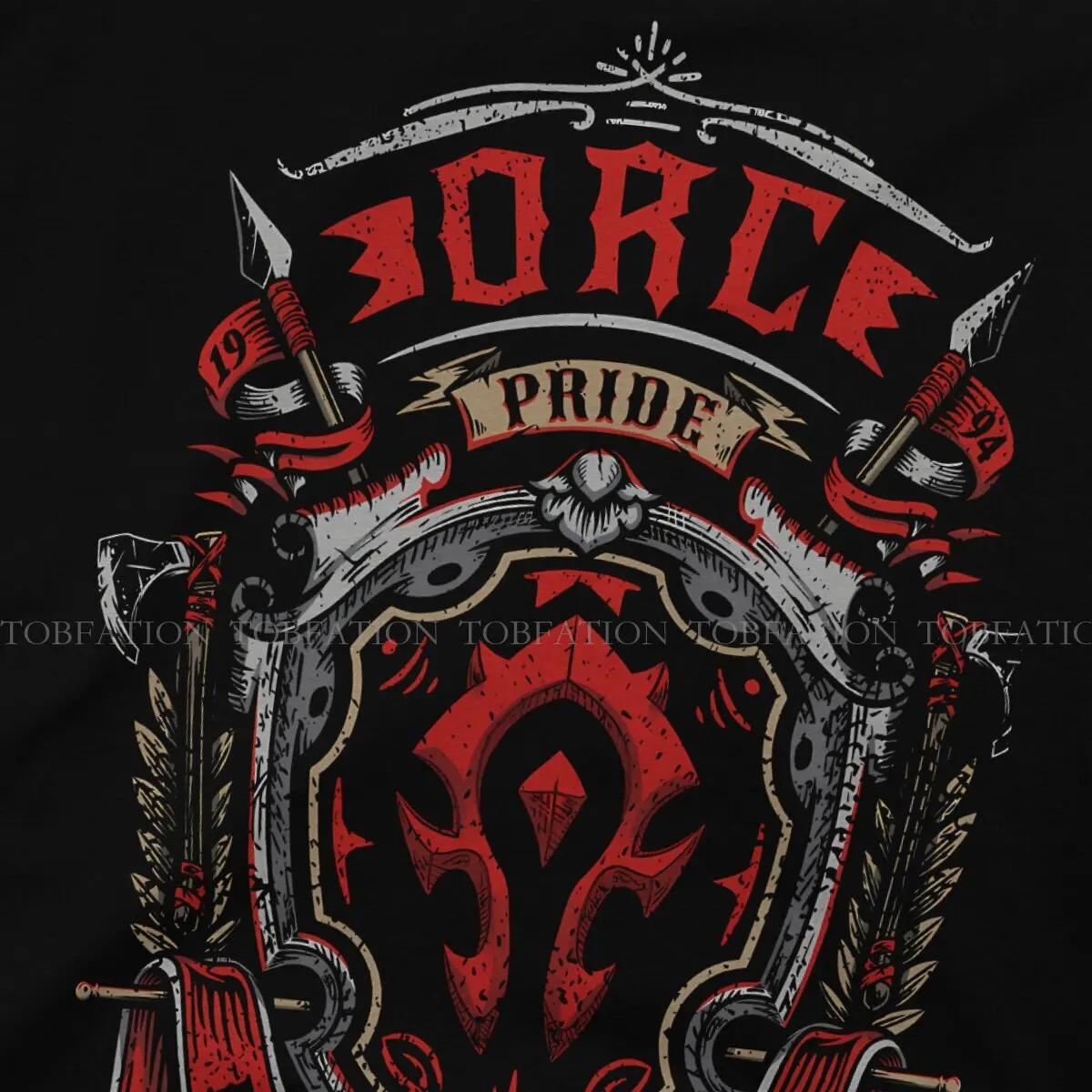 World of Warcraft Orc Pride T Shirt Grunge Men\'s Tees Summer 100% Cotton Clothing O-Neck TShirt