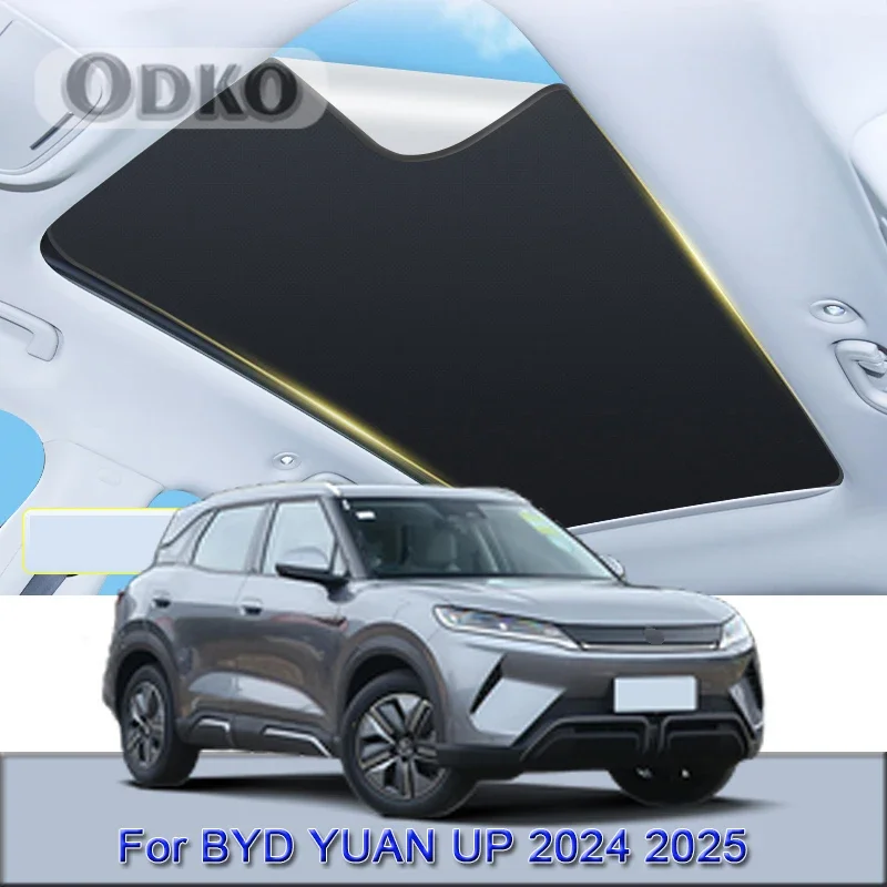 Car Electrostatic Adsorption Sunroof Sunshade Cover For BYD YUAN UP 2024 2025 2026 Heat Insulation Skylight Sticker Accessory