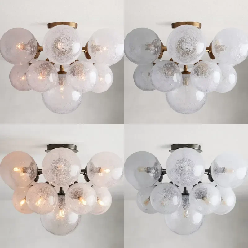 Modern Nordic Simple Creative Staircase Curved LED Glass Ball Pendant Light for Restaurant Wedding Living Room Ceiling Lamp