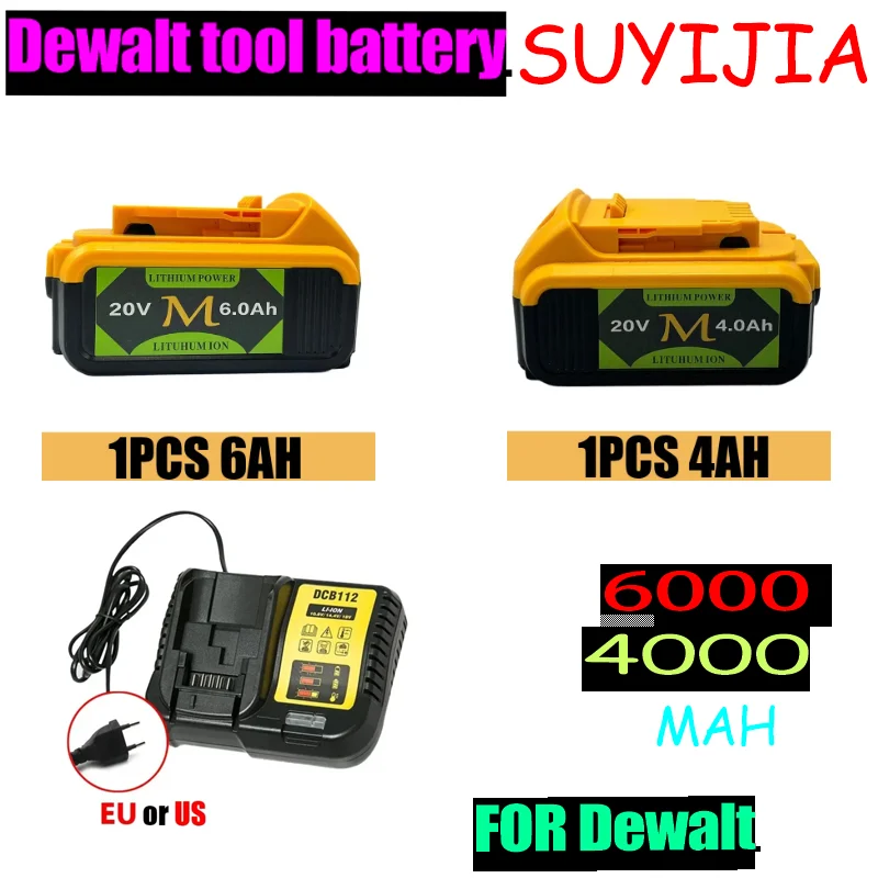 

4000-6000MAH Replacement Battery 4Ah 6A 20V Max 180Wh Compatible with Dewalt 20V 60V and 120V Max Power Tool Batteries