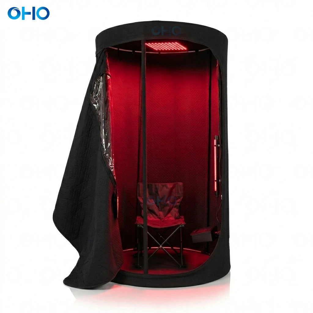 Modern Eco‑Friendly Lightweight Cotton Portable Sauna Tent Electric Hot Air Heater Red Light Infrared Home Therapy Spa