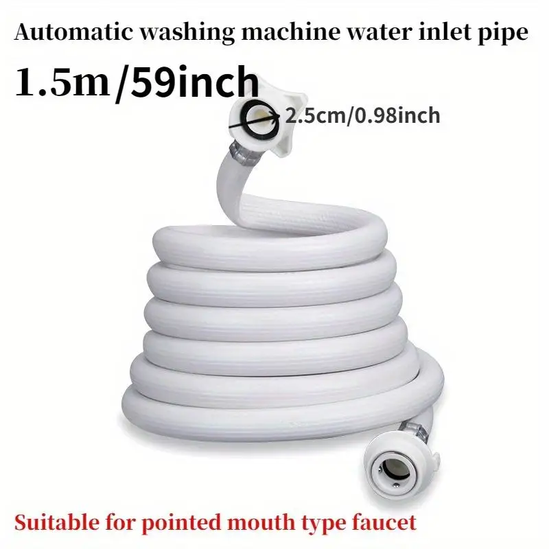 1Pc 1.5m Automatic Washing Machine Dishwasher Explosion Proof Inlet Pipe Water Feed Fill Hose Universal 6 Points 25mm Interface